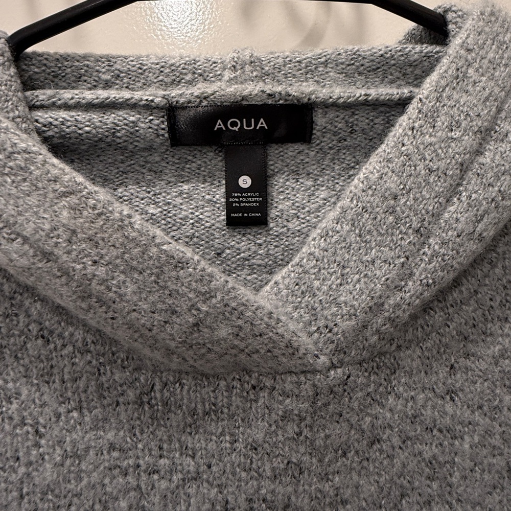 NWOT Aqua hoodie sweater with rhinestone sequin sleeve detail - Picture 3 of 4